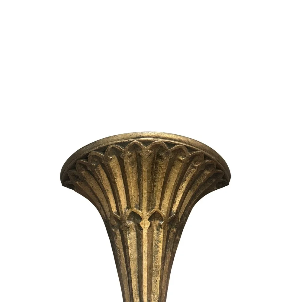 Vintage Gold Fluted Trumpet Wall Corbel Shelf Decorative Architectural Sconce